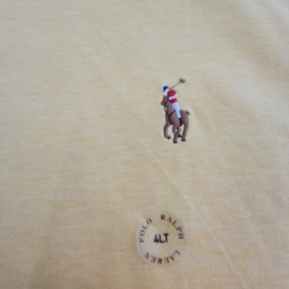 Polo Ralph Lauren 100% Cotton Polo Shirt Men's 4XLT Yellow NEW Flesh Pony NWT - Picture 5 of 16